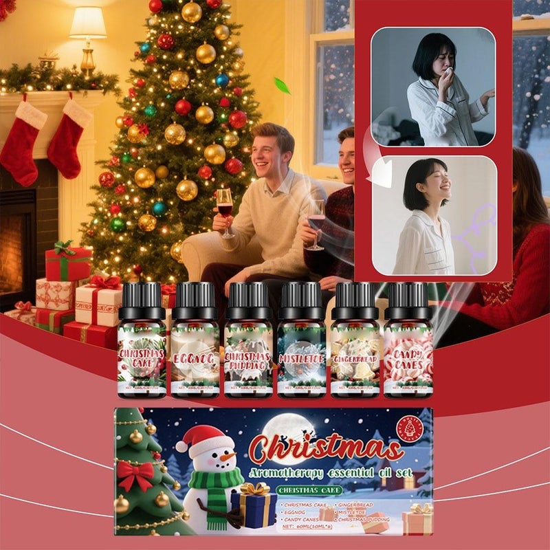 Christmas Essential Oils – 6-pack Winter Scent Diffuser Starter Kit – Natural Fragrances for Home, Holiday Aromatherapy – Cinnamon - Image 2